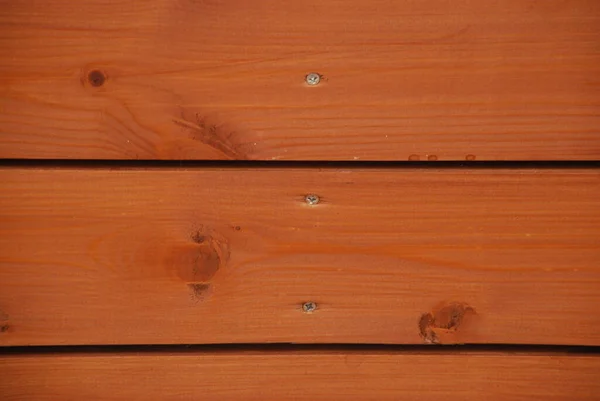Drei Braune Holzbretter Mit Selbstschneidenden Schrauben Verschraubt — Stockfoto