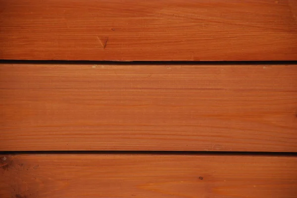 Trzy Brązowe Drewniane Deski Przykręcone Śrubami Samogwintującymi — Zdjęcie stockowe