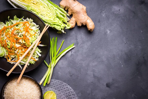 Ingredientes Cocina Vietnamita Sobre Fondo Oscuro — Foto de Stock