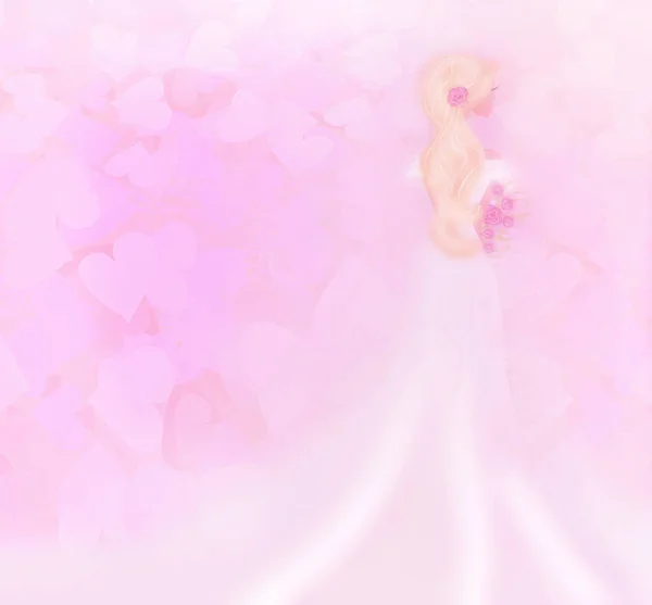 背景漂亮的新娘卡 — 图库照片