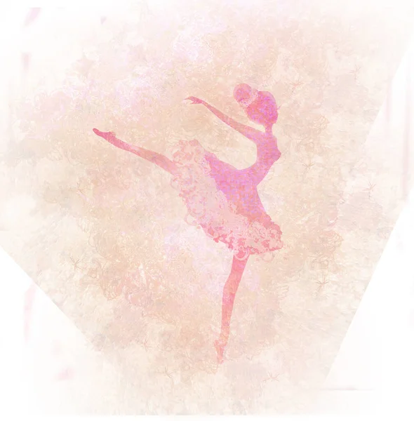 Schöne Vintage Ballerina Auf Hintergrund — Stockfoto