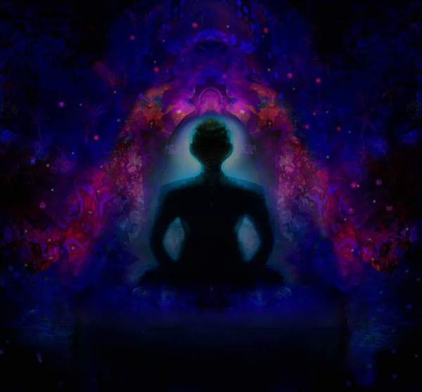 Man Meditate Yoga Background — Stock Photo, Image