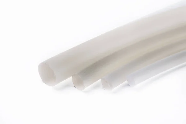 Tips Rubber Hoses Different Diameters White Background — 스톡 사진