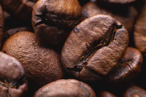 Extreme Macro Coffee Beans Close Background Shallow Depth Field Macro — Stok fotoğraf
