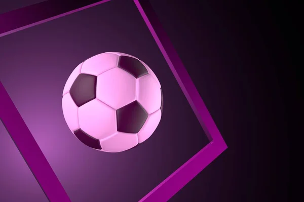 Classic Soccer Ball Purple Background — Stock Photo, Image