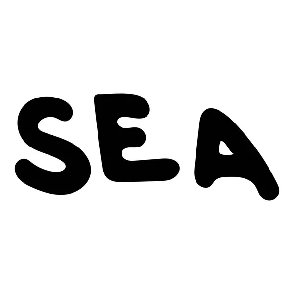 Hand Drawn Word Sea Lettering Quote White Background — Foto de Stock