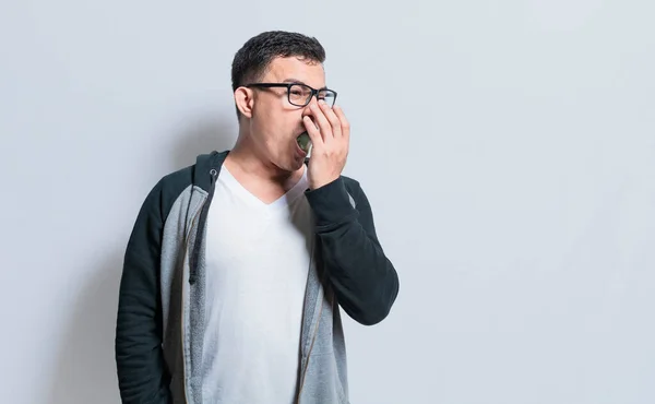 People Bad Breath Problem Concept Person Halitosis Bad Breath Guy — Zdjęcie stockowe