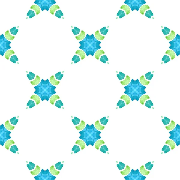 Мозаичный Бесшовный Рисунок Зеленый Бохо Шик — стоковое фото
