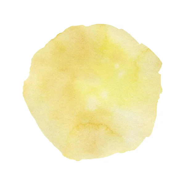 Abstract Yellow Watercolor Hand Painted Texture Isolated White Background Empty — Stock Fotó