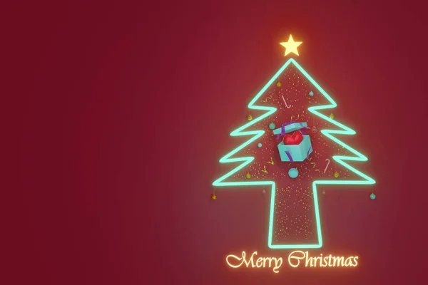 Frohe Weihnachten Und Ein Gutes Neues Jahr Mit Dem Leuchtenden — Stockfoto