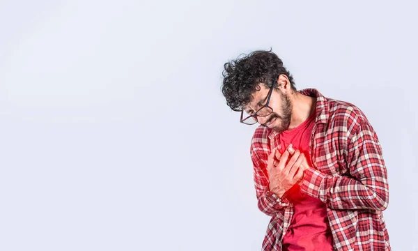 People Chest Pain Isolated Man Tachycardia Man Heart Pain Isolated —  Fotos de Stock