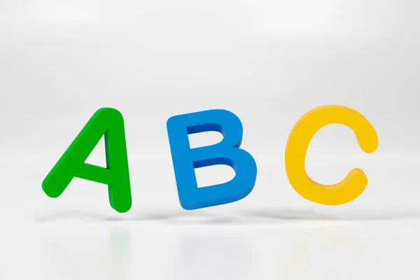 Abc Буквы Изолированы Белом Фоне Отражением Иллюстрация — стоковое фото