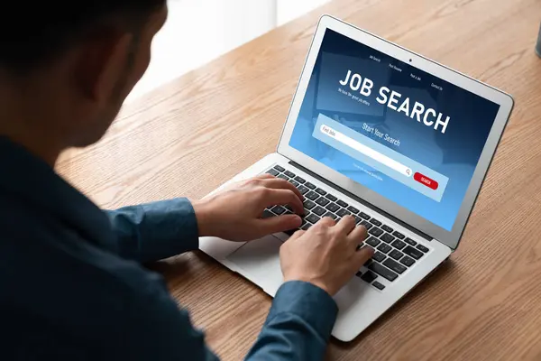 Online Job Search Modish Website Worker Search Job Opportunities — Stock Photo, Image