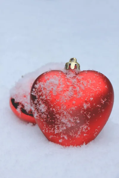 Red Heart Shaped Ornaments — Stok fotoğraf