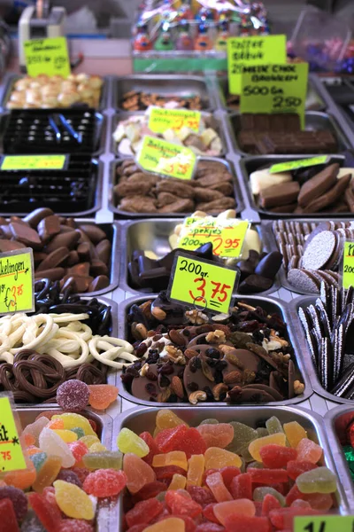 Chocolates Doces Exposição — Fotografia de Stock