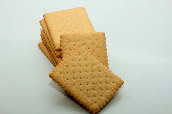 Stacked Plain Biscuits Close — Stock Photo, Image