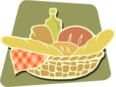 Ekmek, renkli vektör illüstrasyonu 