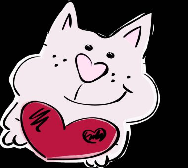 şirin çizgi film kedi vektör çizimi