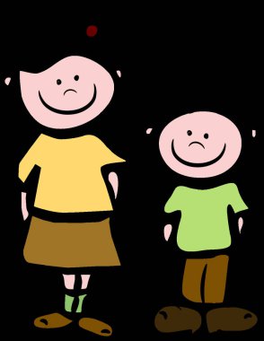 Abla, küçük kardeş modern vektör çizimi