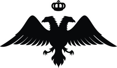 Taçlı çift başlı kartal silueti