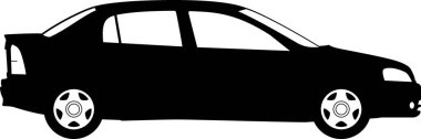 Sedan vektör silueti, basit vektör çizimi
