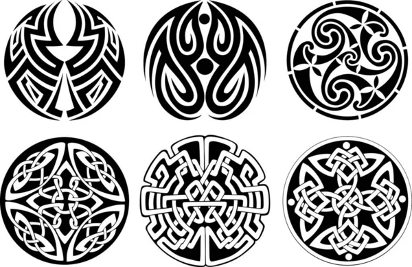 Ilustração Vetorial Colorida Ornamentos Celtas — Vetor de Stock