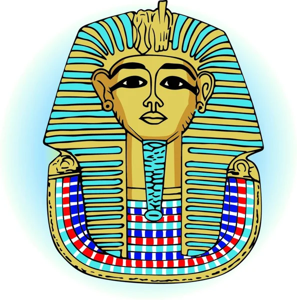 Král Tutanchamón Barevné Vektorové Ilustrace — Stockový vektor