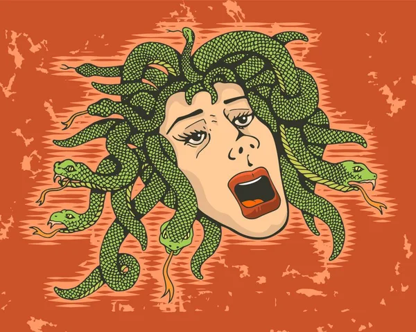 Illustration Vectorielle Colorée Head Medusa — Image vectorielle