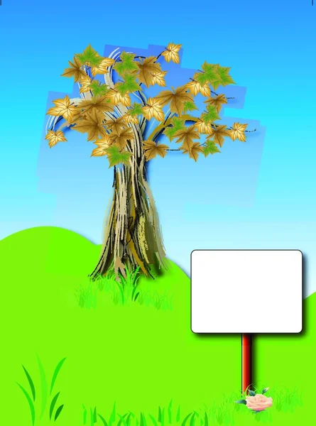 Baum Bunte Vektor Illustration — Stockvektor