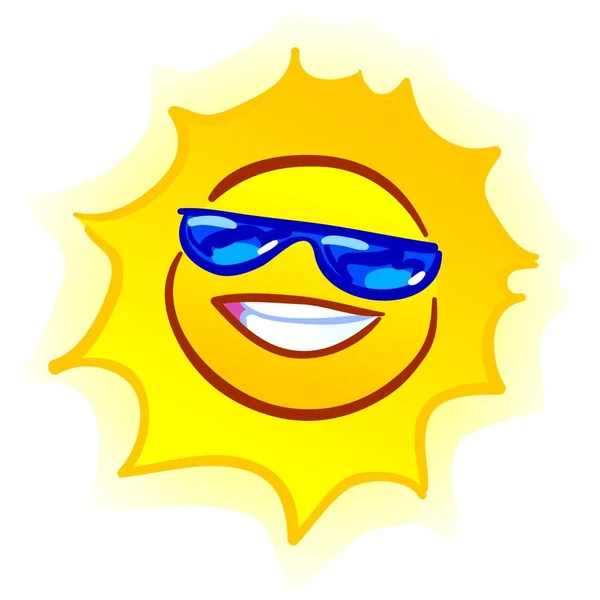 Vektor Lächelnde Sonne Bunte Vektor Illustration — Stockvektor