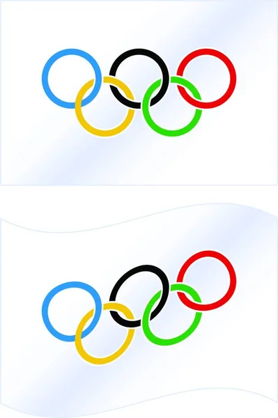Vector Olympic Flag Colorful Vector Illustration — Stock Vector