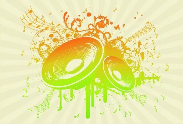 Haut Parleur Grunge Party Illustration Vectorielle Colorée — Image vectorielle