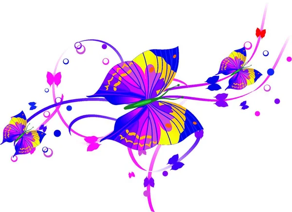 Belle Illustration Vectorielle Papillons — Image vectorielle