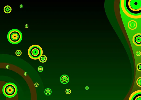 Gröna Cirklar Vektorillustration — Stock vektor