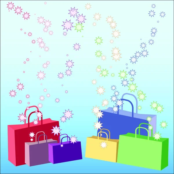 Shopping Bags Colorful Vector Illustration — Stock Vector