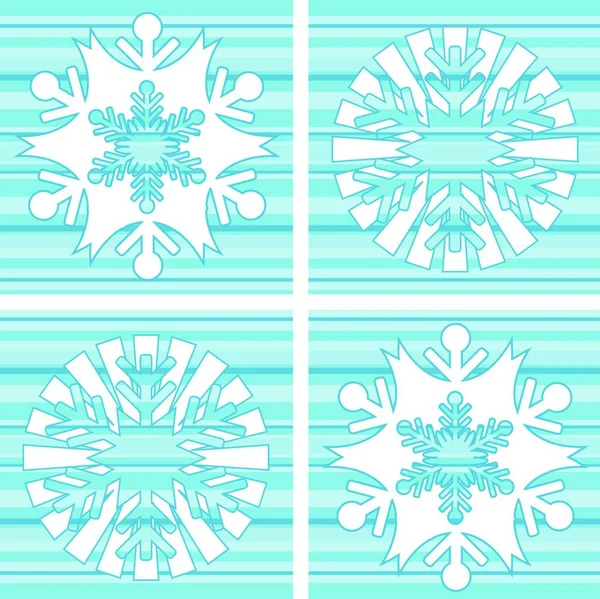 Hiver Flocon Neige Illustration Vectorielle Colorée — Image vectorielle