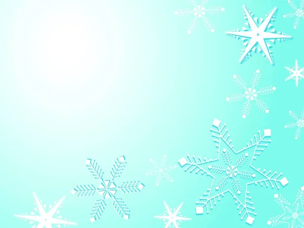 冬の雪の結晶 カラフルなベクトルイラスト — ストックベクタ