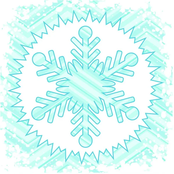 Winter Sneeuwvlok Kleurrijke Vector Illustratie — Stockvector