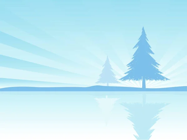Árvore Inverno Ilustração Vetorial Colorido — Vetor de Stock
