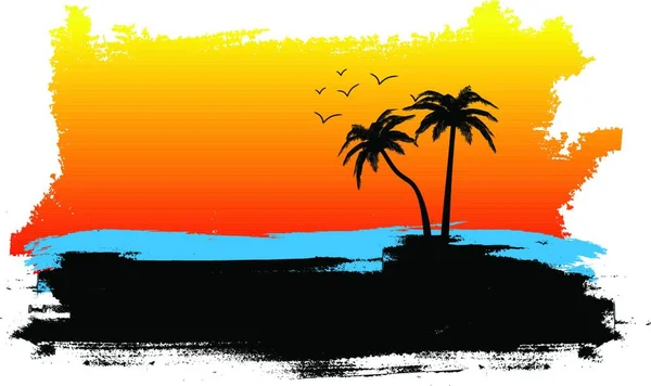 Palmeira Ilustração Vetorial Colorida — Vetor de Stock