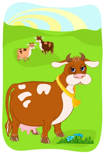 Cow Modern Vector Illustration — Stock Vector