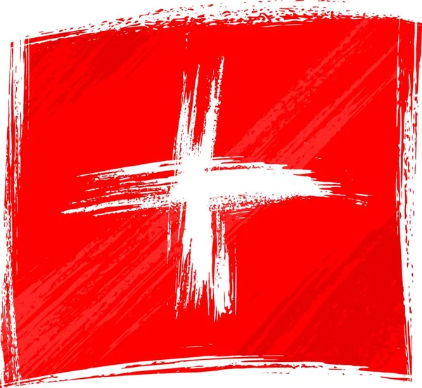 Grunge瑞士国旗矢量图解 — 图库矢量图片