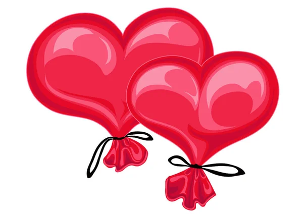 Valentine Herzen Luftballons Vektor Illustration — Stockvektor