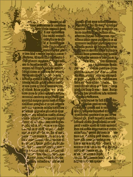 Vecchio Manoscritto Vettoriale Illustrazione — Vettoriale Stock