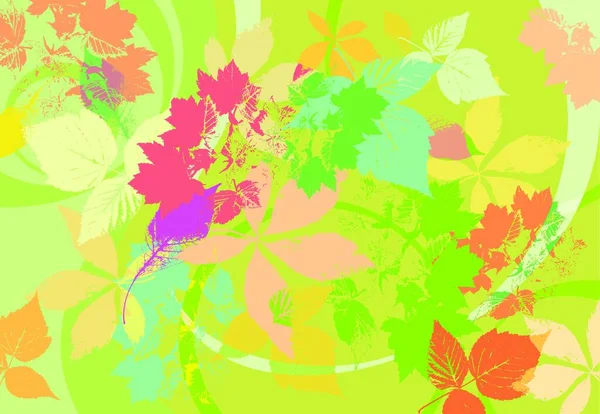 Summer Bright Green Background Leaves — Stock Vector