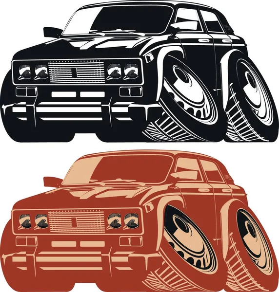 Silhouette Cartoon Cars Vector Illustration — Stock Vector