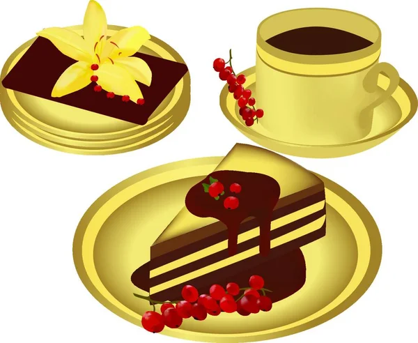 Dessert Illustration Vectorielle Moderne — Image vectorielle