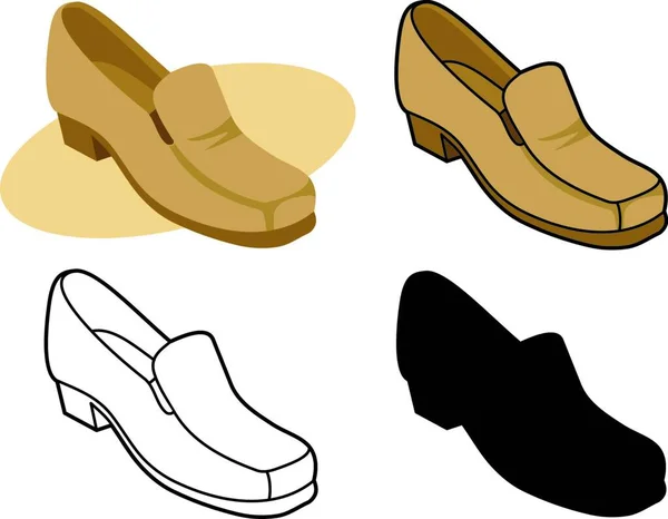 Набор Мужской Обуви Векторная Иллюстрация — стоковый вектор