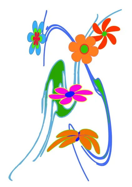 Dekorative Blumen Illustration Hintergrund Für Kopierraum — Stockvektor