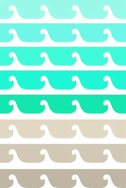 Beach Waves Background Modern Vector Illustration — Stock Vector
